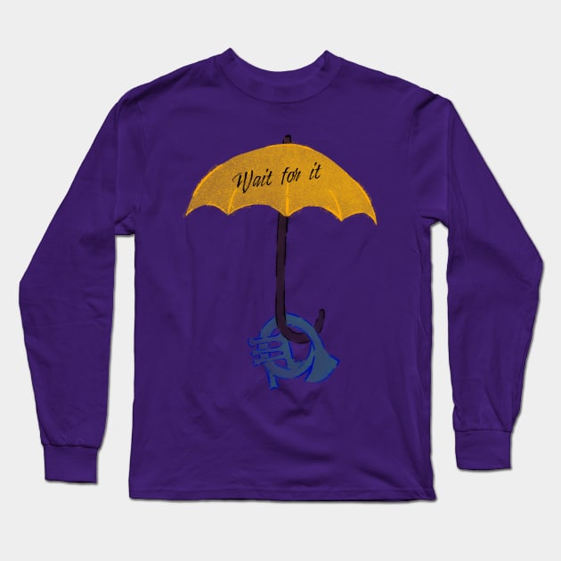 Yellow umbrella and blue horn black - Wait for it - purple Long Sleeve T-Shirt by Uwaki